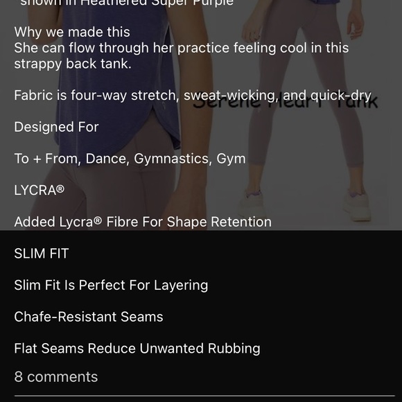 Ivivva Lululemon Serene Heart Tank grey size 12 tank tops dance yoga athletic - Picture 4 of 12